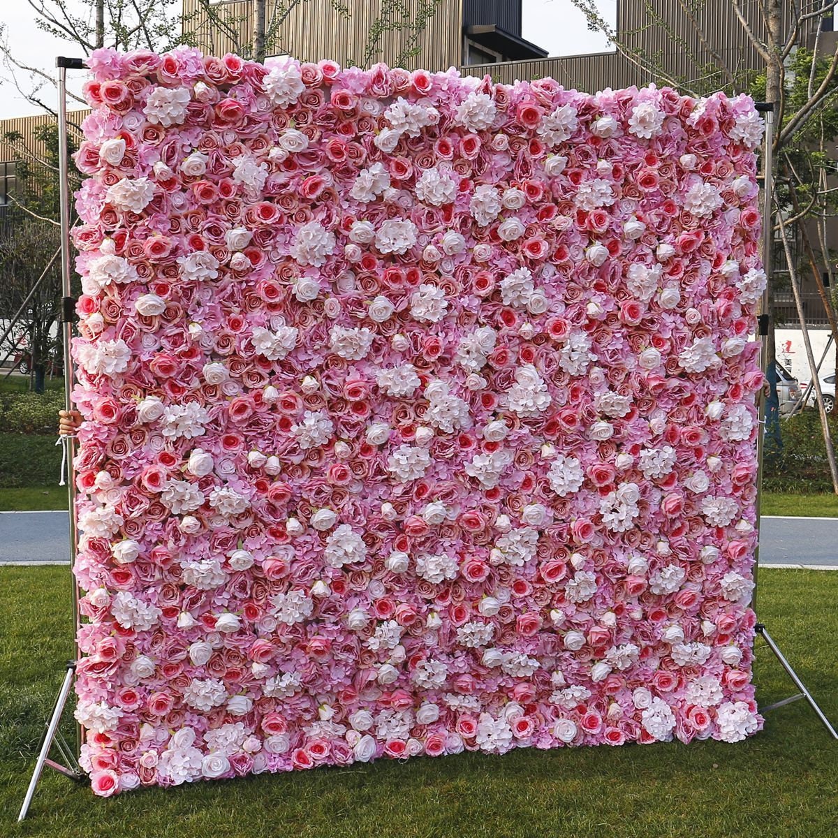 Floral Wall For Wedding Arrangement Event Salon Party Photography Backdrop Fabric Rolling Up Curtain Fabric Cloth