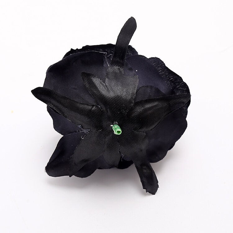 30Heads Black /White Wedding Flowers Artificial Simulation Rose Camellia Heads DIY Home Party Decor Fake Florals Diam.8cm
