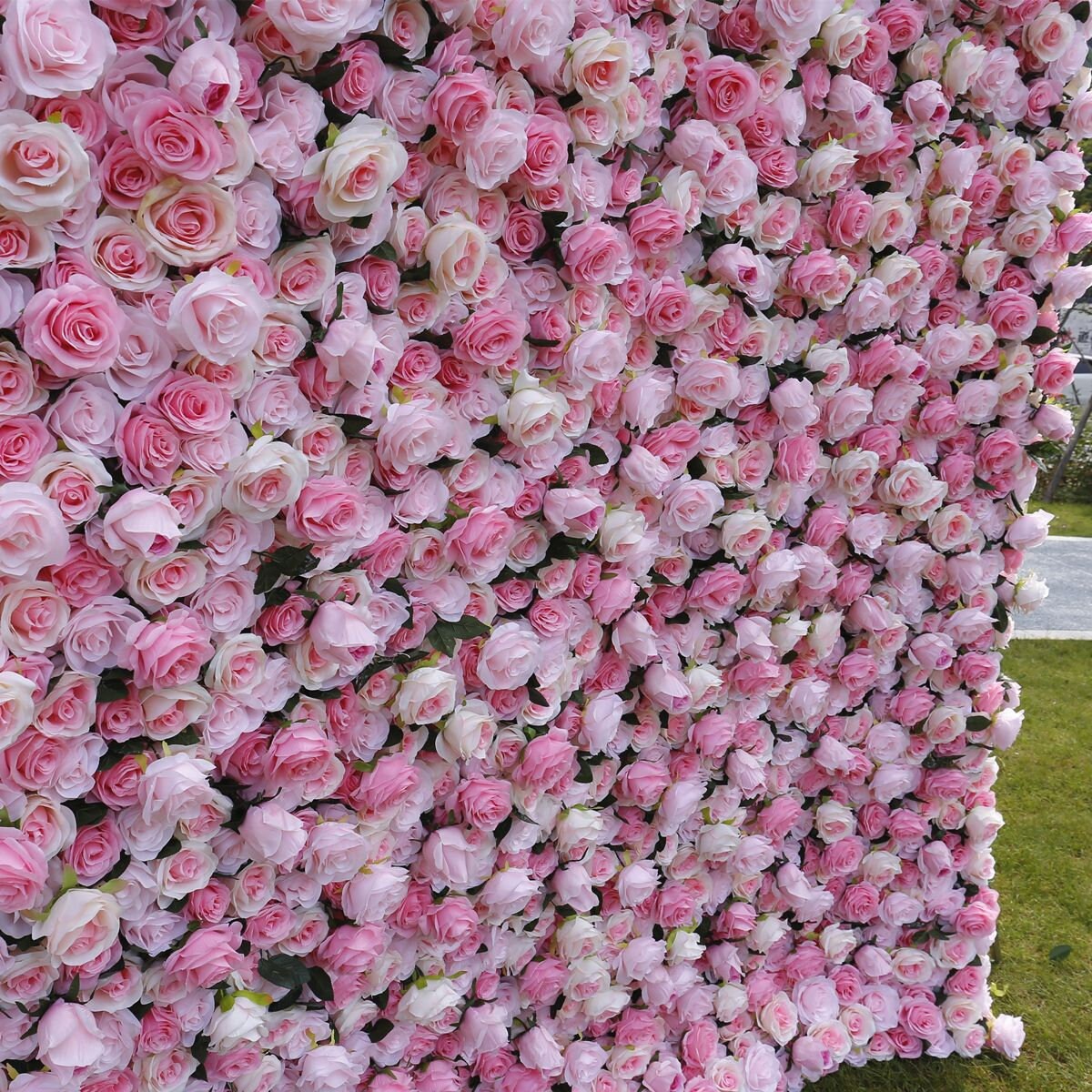 Beauty Pink Flower Wall For Wedding Arrangement Event Salon Party Photography Backdrop Fabric Rolling Up Curtain Fabric Cloth