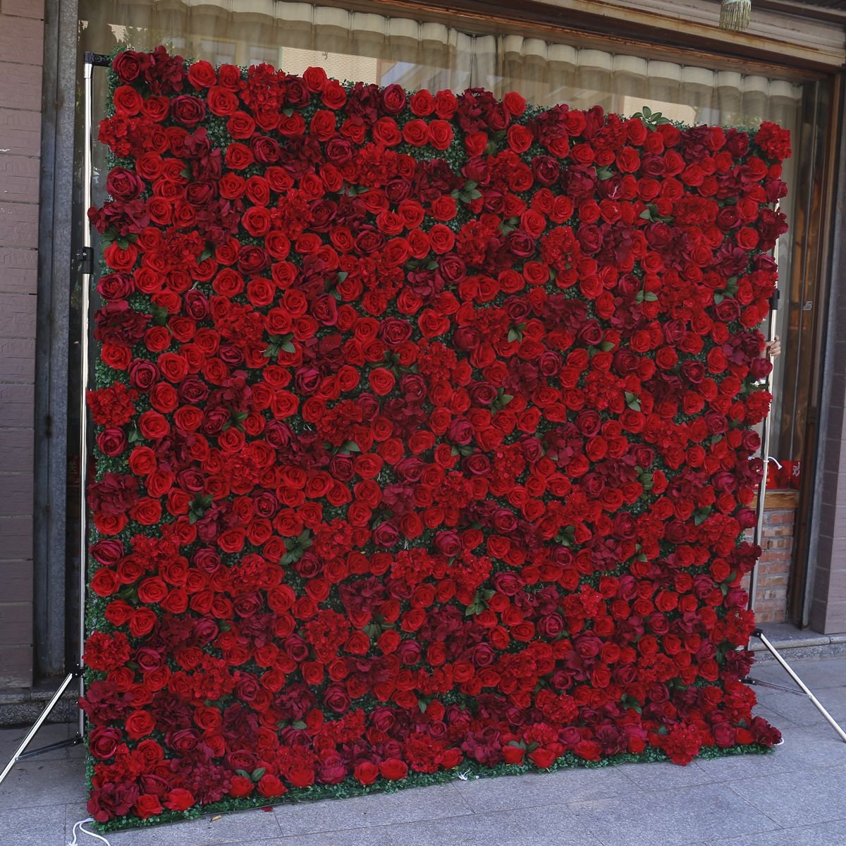 Popular Red Flower Wall Wedding Romantic Photography Backdrop Special Event Arrangement Decor Floral Panels 40*60cm