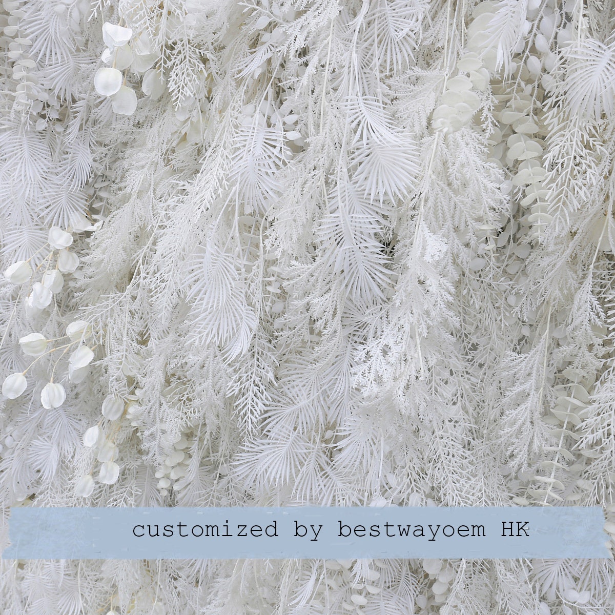 3D White Misty Smog Pampas Flower Wall For Wedding Arrangement Event Salon Party Photography Backdrop Fabric Rolling Up Curtain Fabric Cloth