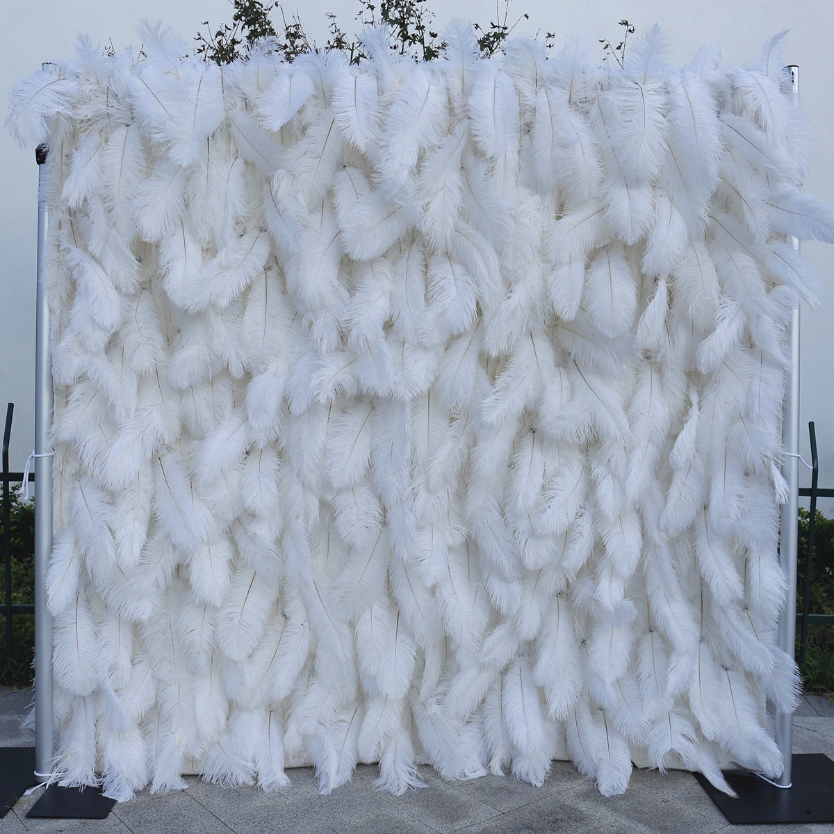 3D White Feather Wall On Cloth Fabric Wedding Party Photo Backdrop Bridal Shower Special Event Top Quality Easy Quick Assemble