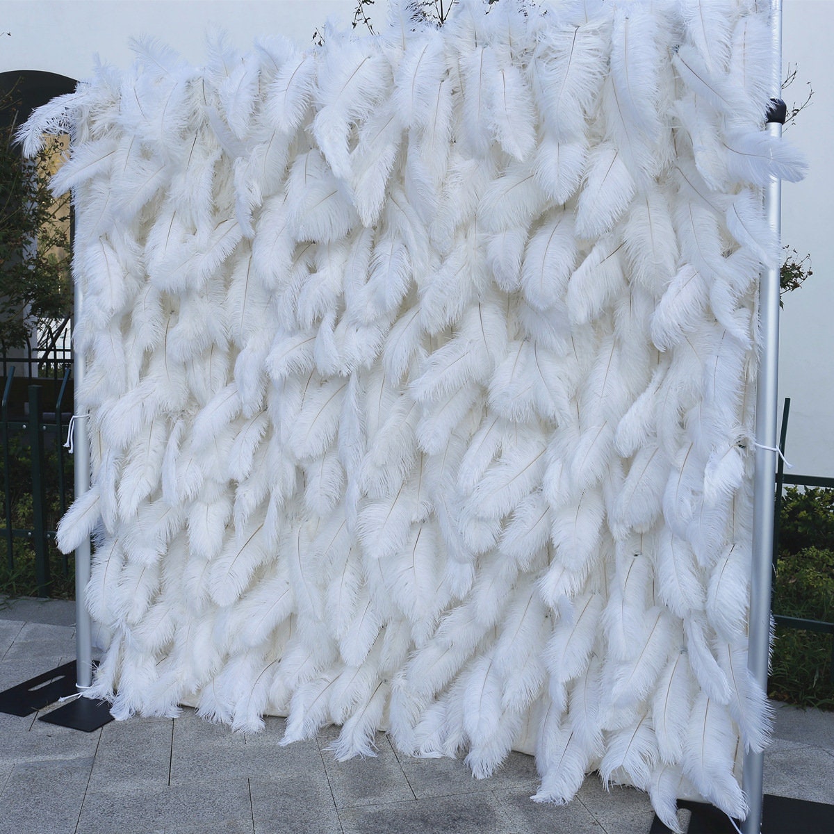 3D White Feather Wall On Cloth Fabric Wedding Party Photo Backdrop Bridal Shower Special Event Top Quality Easy Quick Assemble