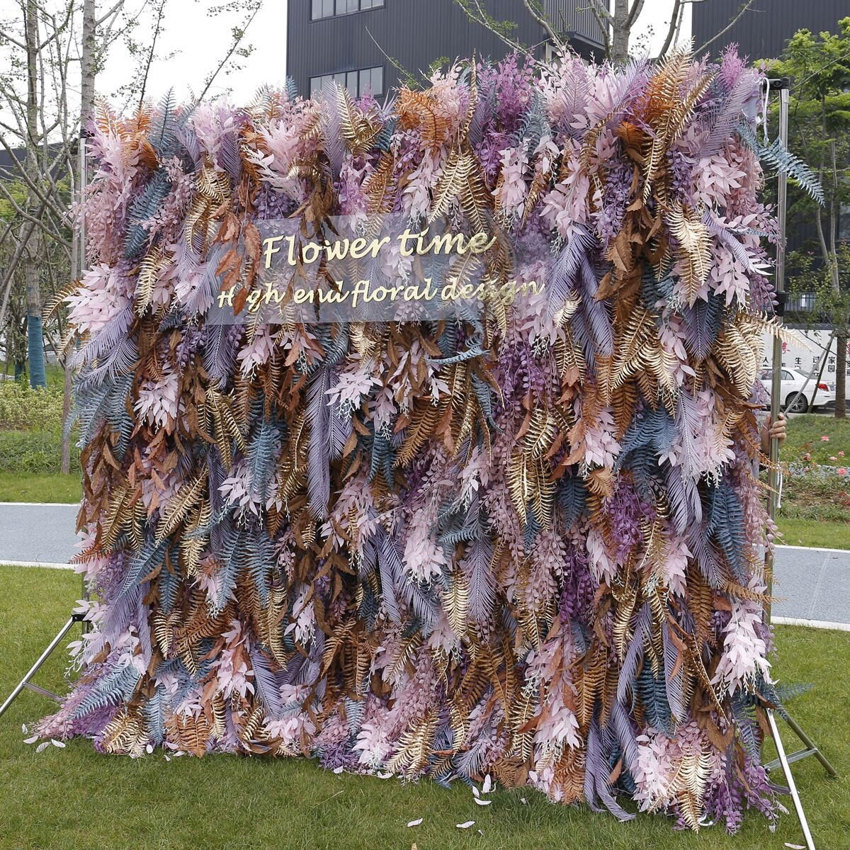 5D Romandic Autumn Flower Wall On Cloth Fabric Wedding Party Photo Backdrop Bridal Shower Special Event Top Quality Easy Quick Assemble