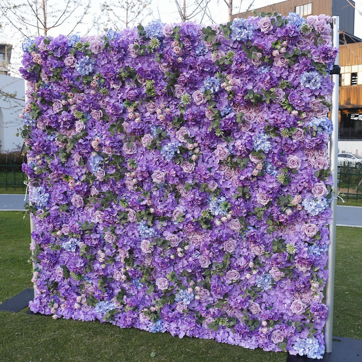 Romantic Violet Flower Wall For Wedding Arrangement Event Salon Party Photography Backdrop Fabric Rolling Up Curtain Fabric Cloth