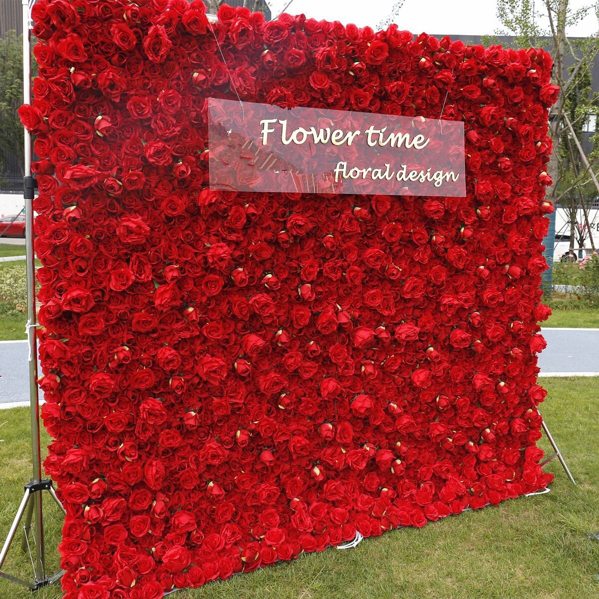 Red Wedding Flower Wall For Wedding Arrangement Event Salon Party Photography Backdrop Fabric Rolling Up Curtain Fabric Cloth