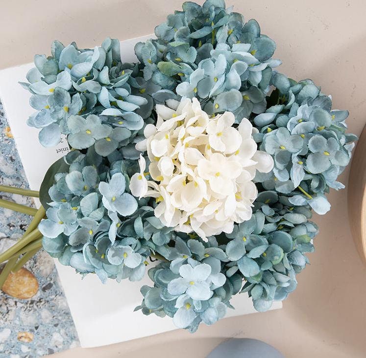12 Stems Silk Hydrangea Flower 11.8'' Tall, Artificial Hydrangea for Home Decor, Floral Arrangement, Spring Decoration, Centerpieces
