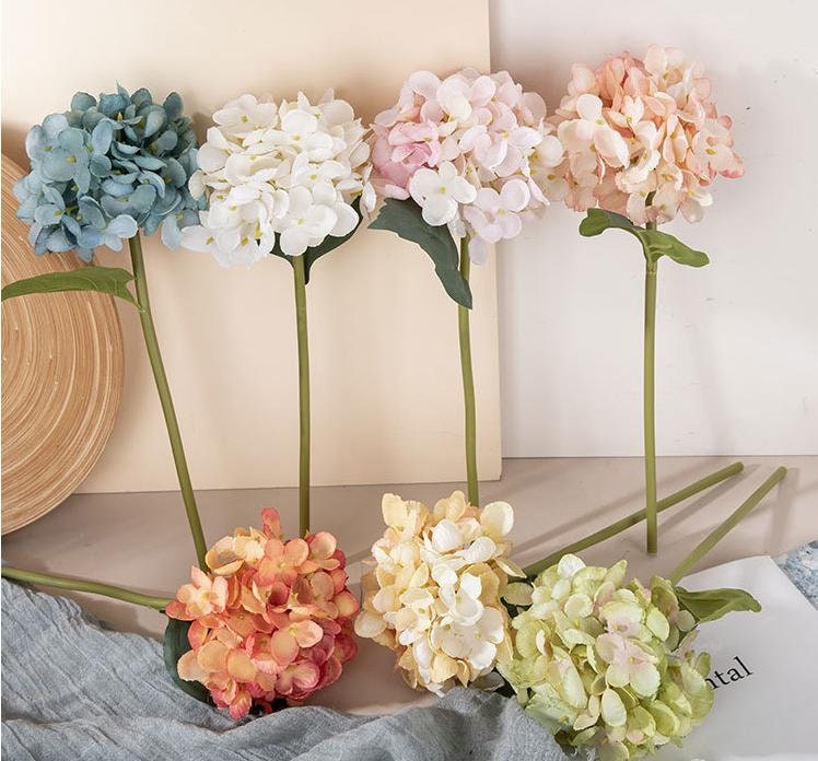 12 Stems Silk Hydrangea Flower 11.8'' Tall, Artificial Hydrangea for Home Decor, Floral Arrangement, Spring Decoration, Centerpieces
