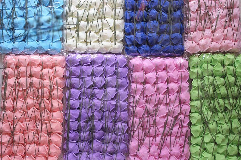 100 pcs PE Foam Rose Diam.7cm/2.76" Bridal Bouquet Wedding Decoration Floral Table Centerpiece Flowers