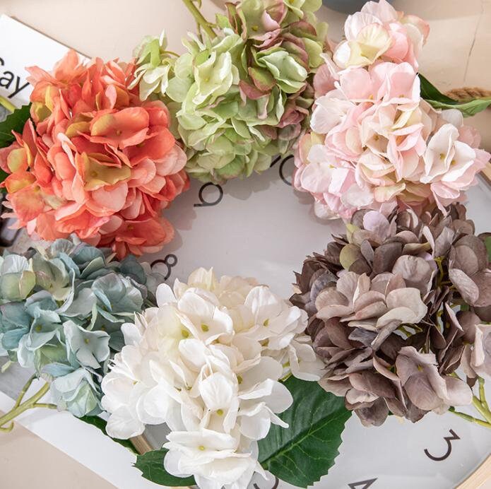 12 Stems Silk Hydrangea Flower 14.6'' Tall, Artificial Hydrangea for Home Decor, Floral Arrangement, Spring Decoration, Centerpieces