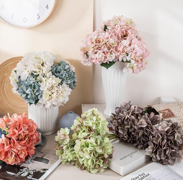 12 Stems Silk Hydrangea Flower 14.6'' Tall, Artificial Hydrangea for Home Decor, Floral Arrangement, Spring Decoration, Centerpieces