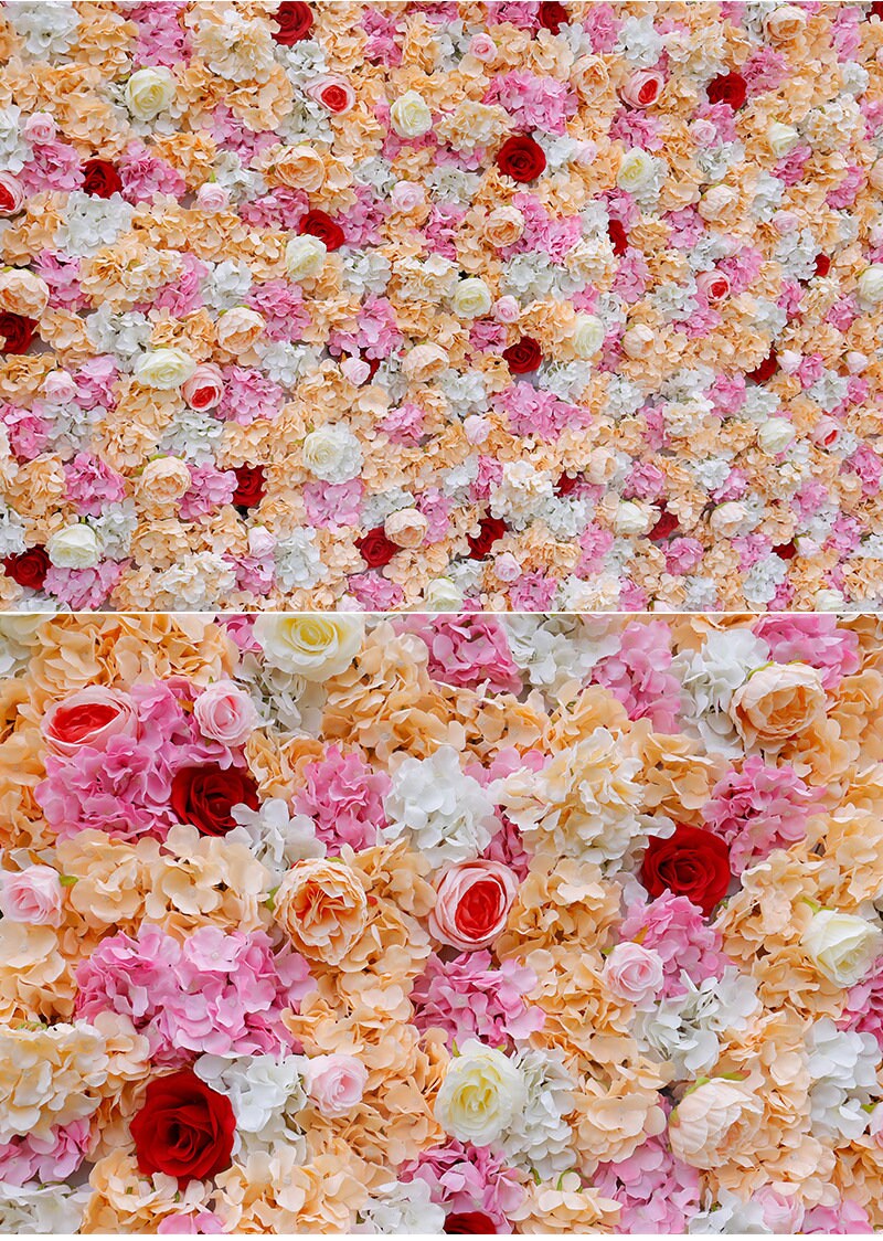 Champagne Flower Wall For Wedding Arrangement Event Salon Party Photography Backdrop Fabric Rolling Up Curtain Fabric Cloth