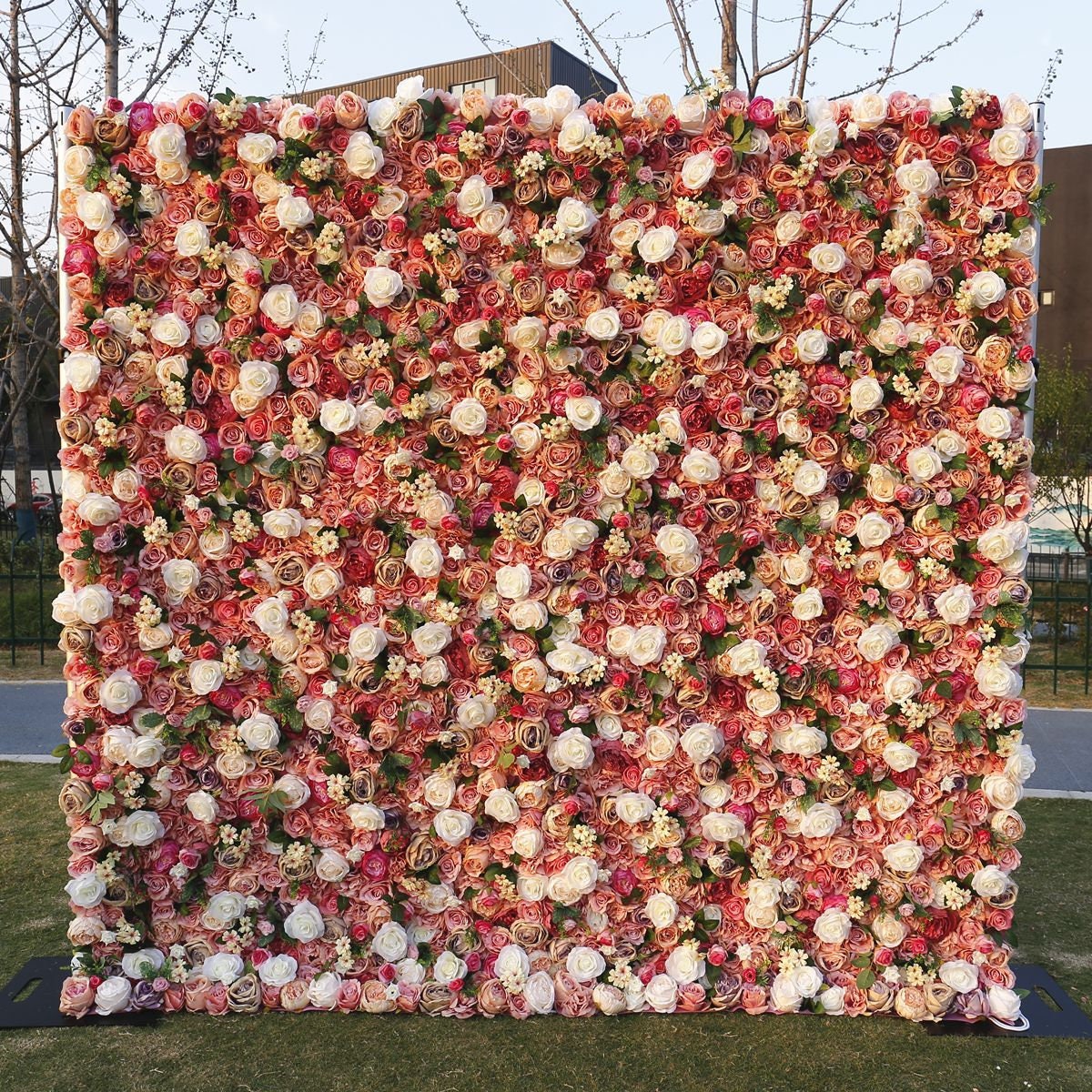 Floral Wall for Wedding Arrangement Fake Flower Wall For Photography Backdrop Bridal Shower Event Salon Party Decor Panels 15.75"x23.62"