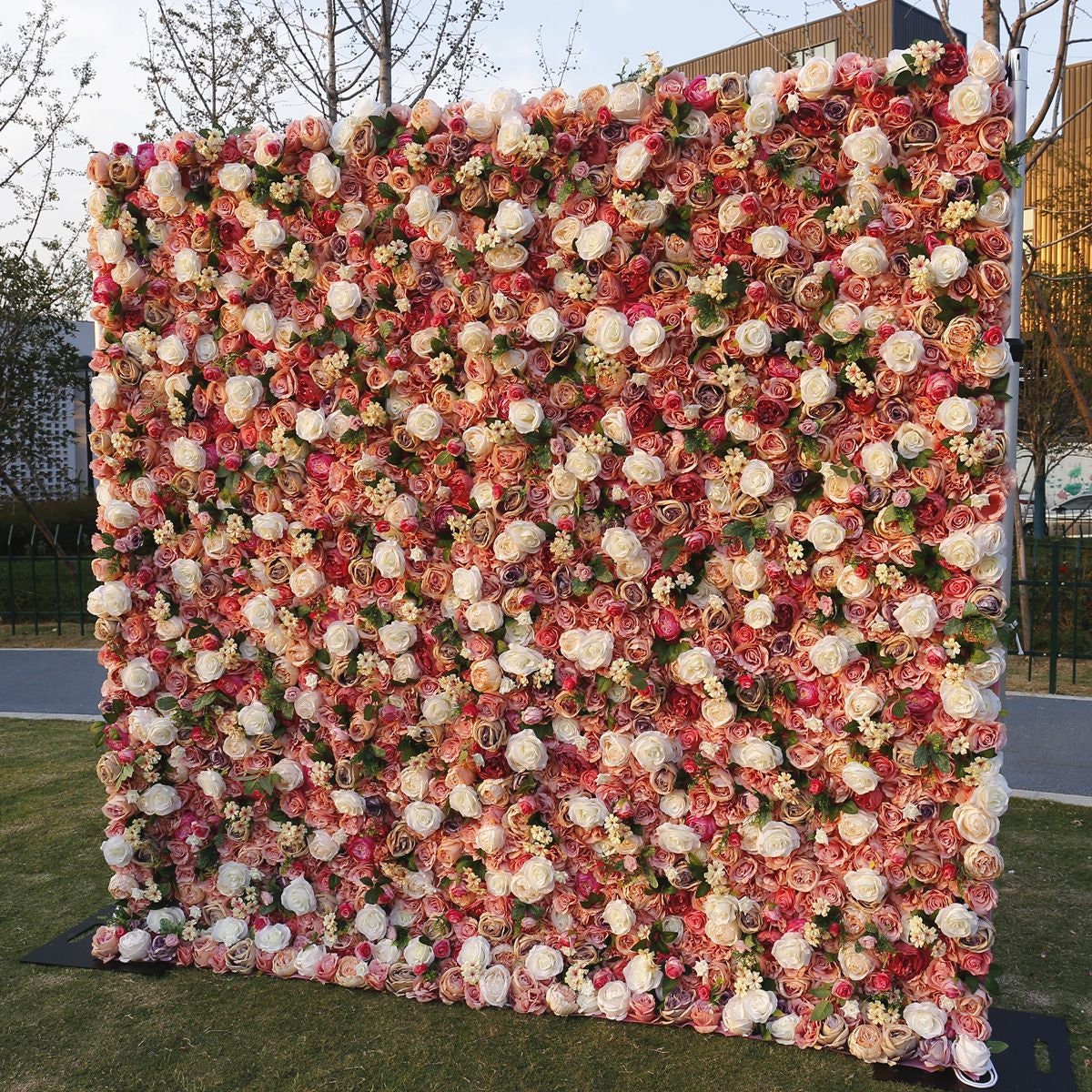 Floral Wall for Wedding Arrangement Fake Flower Wall For Photography Backdrop Bridal Shower Event Salon Party Decor Panels 15.75"x23.62"