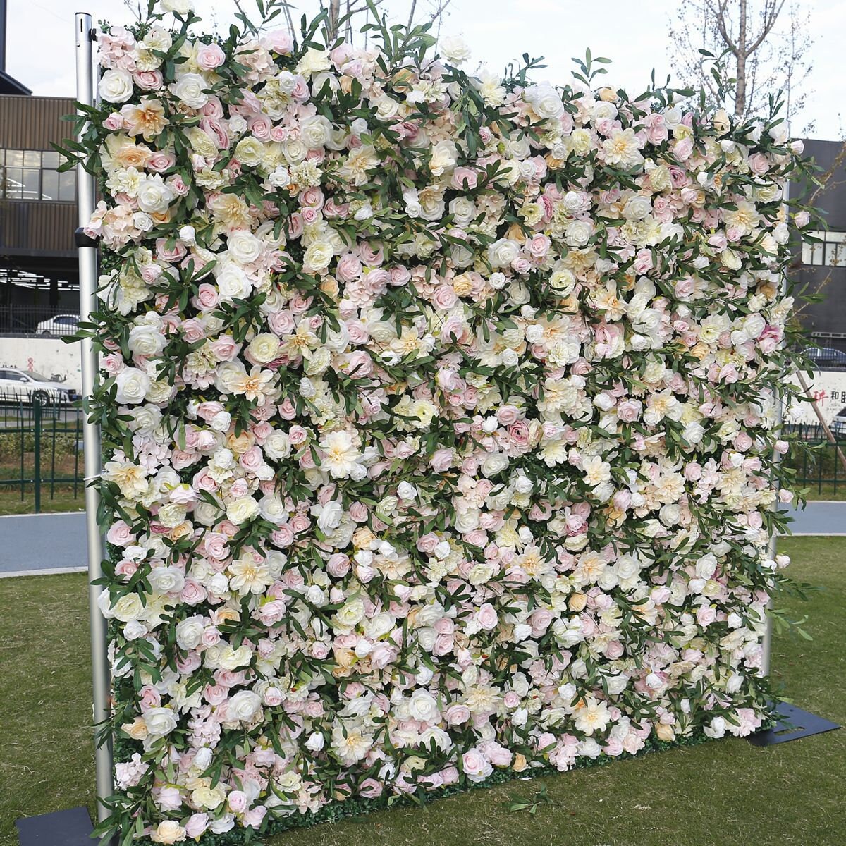 New Arrival Artifical Flower Wall For Wedding Arrangement Event Salon Party Photography Backdrop Fabric Rolling Up Curtain Fabric Cloth