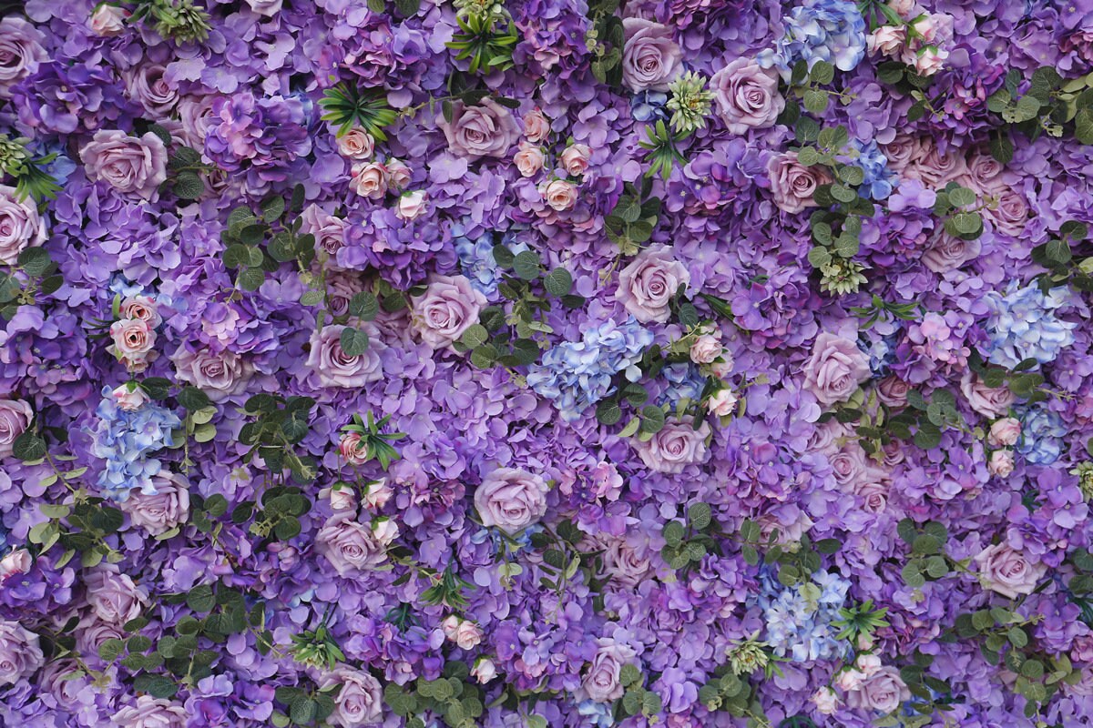 Romantic Violet Flower Wall For Wedding Arrangement Event Salon Party Photography Backdrop Fabric Rolling Up Curtain Fabric Cloth