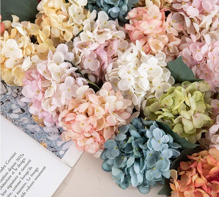 12 Stems Silk Hydrangea Flower 11.8'' Tall, Artificial Hydrangea for Home Decor, Floral Arrangement, Spring Decoration, Centerpieces