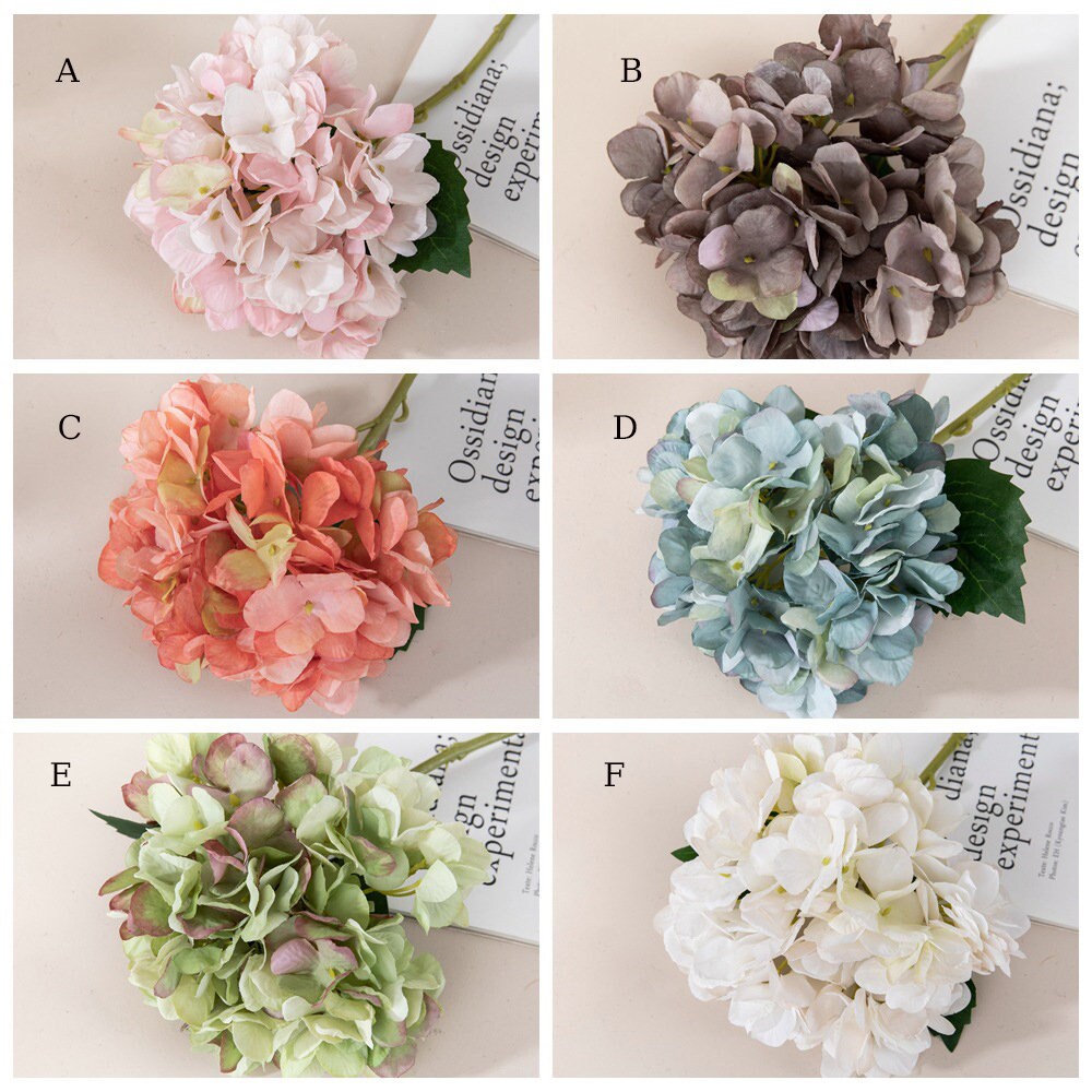 12 Stems Silk Hydrangea Flower 14.6'' Tall, Artificial Hydrangea for Home Decor, Floral Arrangement, Spring Decoration, Centerpieces