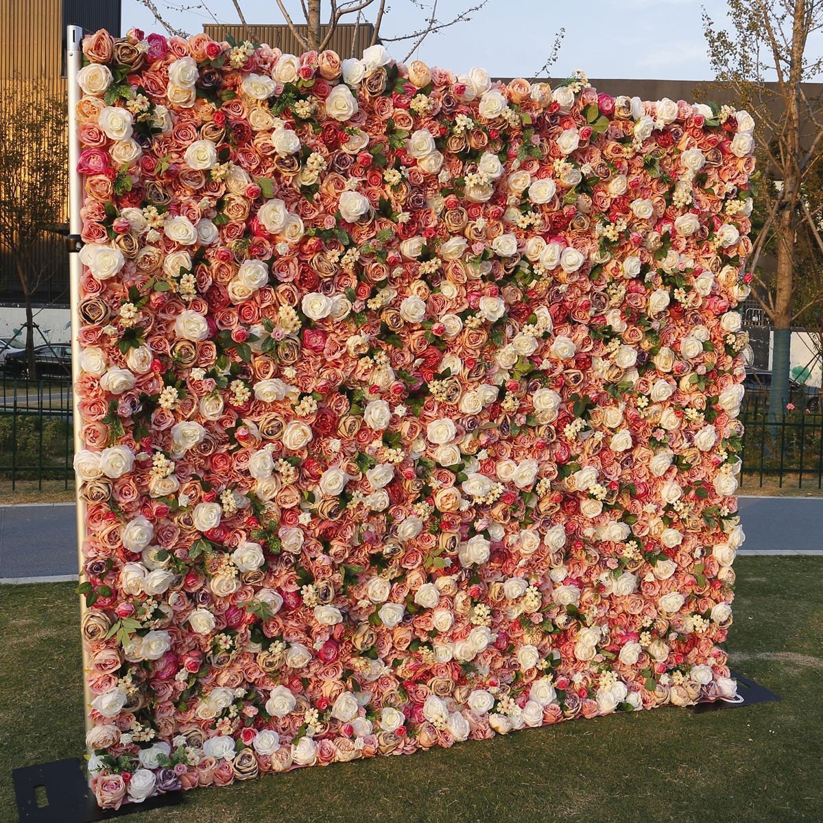 Floral Wall for Wedding Arrangement Fake Flower Wall For Photography Backdrop Bridal Shower Event Salon Party Decor Panels 15.75"x23.62"