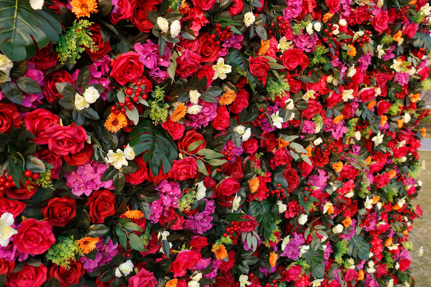 New Design Red Flower Wall For Wedding Arrangement Event Salon Party Photography Backdrop Fabric Rolling Up Curtain Fabric Cloth