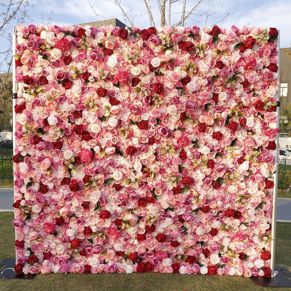 Popular Floral Wall For Wedding Arrangement Fake Flower Wall Backdrop Bridal Shower Event Salon Party Photography Panel 15.75"x23.62"