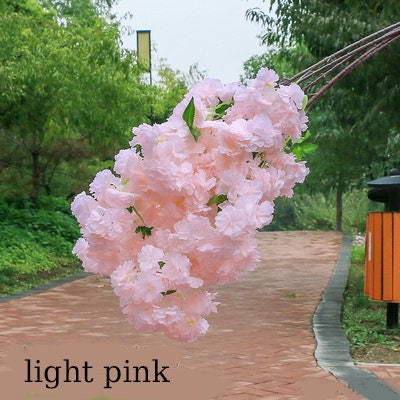 New Arrival 5 Stems Length 100cm/39.37" Artificial Simulation Silk Cherry Blossom Wedding Decoration Flowers Sakura Spring