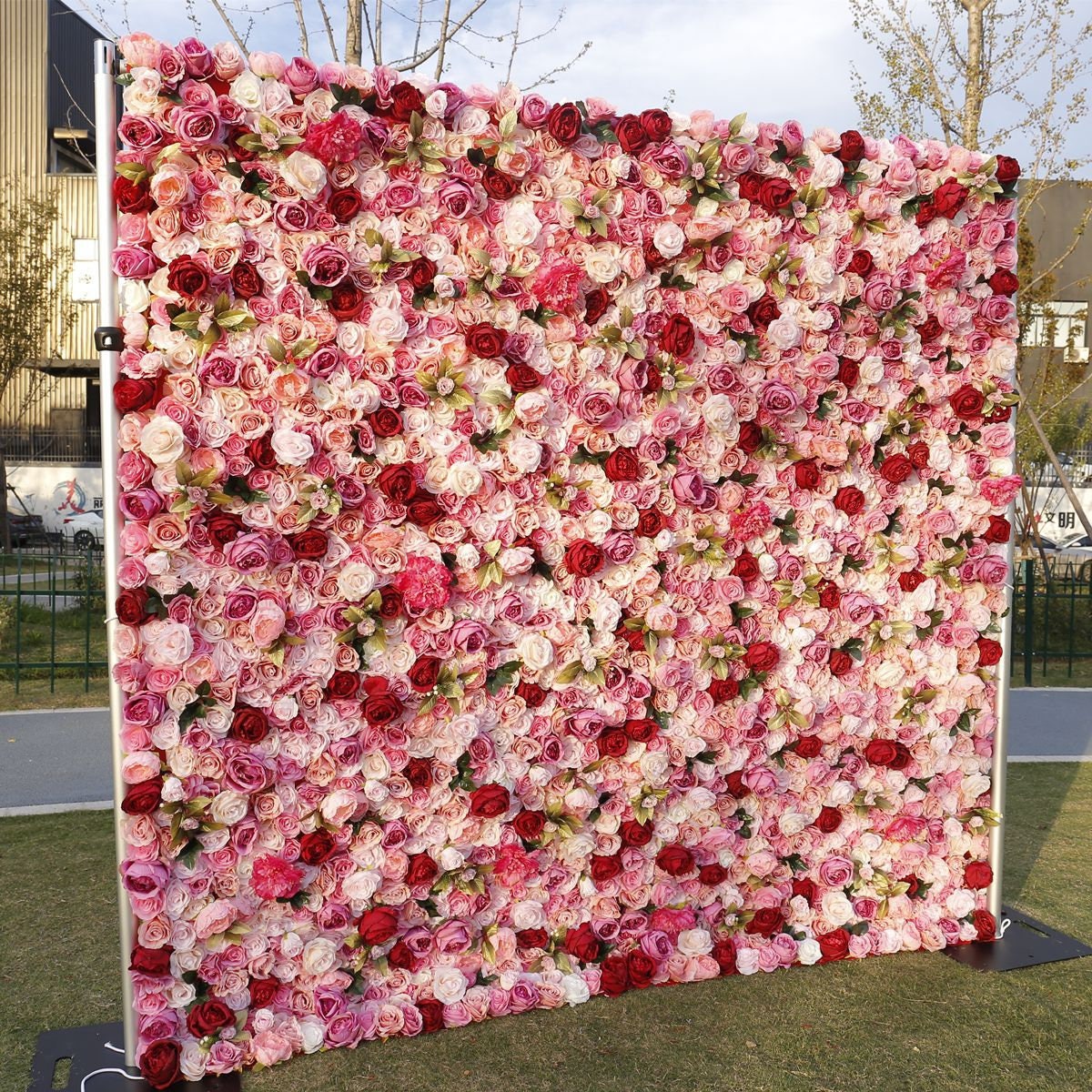 Popular Floral Wall For Wedding Arrangement Fake Flower Wall Backdrop Bridal Shower Event Salon Party Photography Panel 15.75"x23.62"