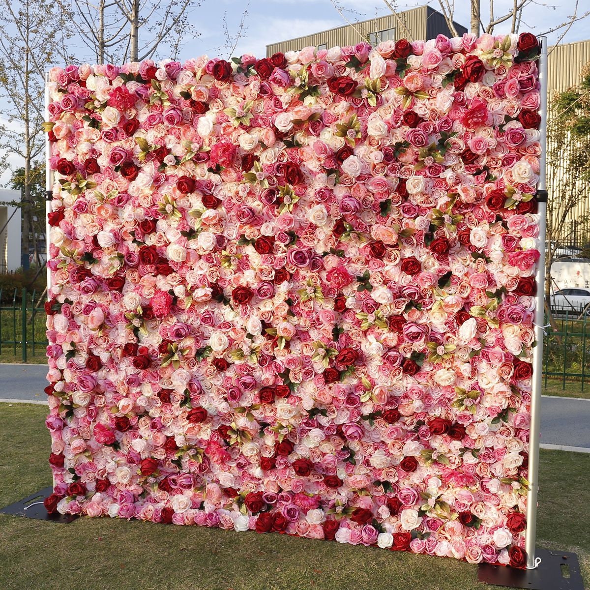 Popular Floral Wall For Wedding Arrangement Fake Flower Wall Backdrop Bridal Shower Event Salon Party Photography Panel 15.75"x23.62"
