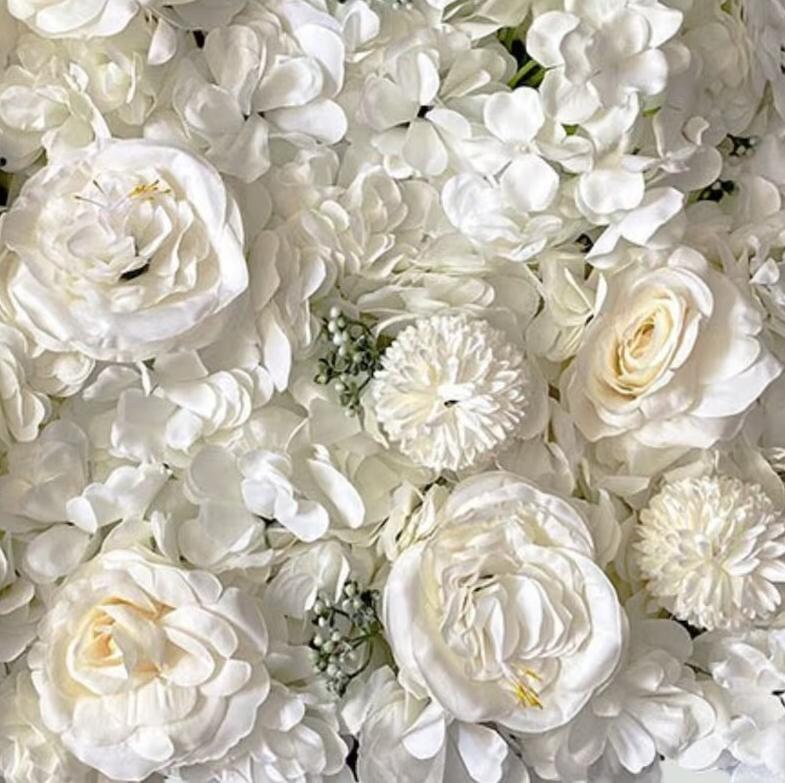 Cream White Flower Wall Artificial Flower Panel Home Shop Party Holiday Wall Decor Photography Backdrop Setting Floral Wall 40x60cm