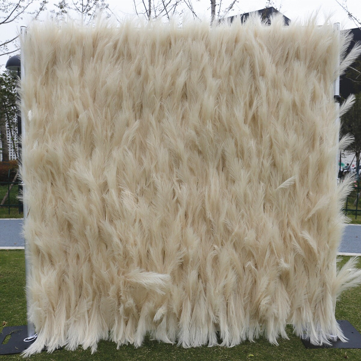 Artifical Simulated Reed Wall Puwei Pampas Grass Wall For Event Salon Party Photography Backdrop Fabric Rolling Up Curtain Fabric Cloth