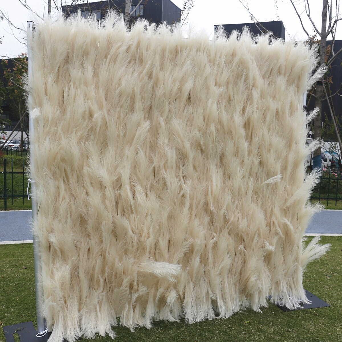 Artifical Simulated Reed Wall Puwei Pampas Grass Wall For Event Salon Party Photography Backdrop Fabric Rolling Up Curtain Fabric Cloth