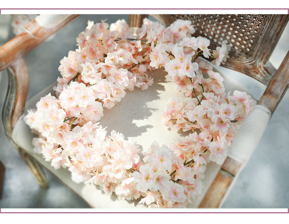 10 pcs 1.8m/70.86" Artifical Cherry Vine Sakura Blossom Rattan For Outdoor Wedding Arrangement Arch Decor Party Table Decor Special Event
