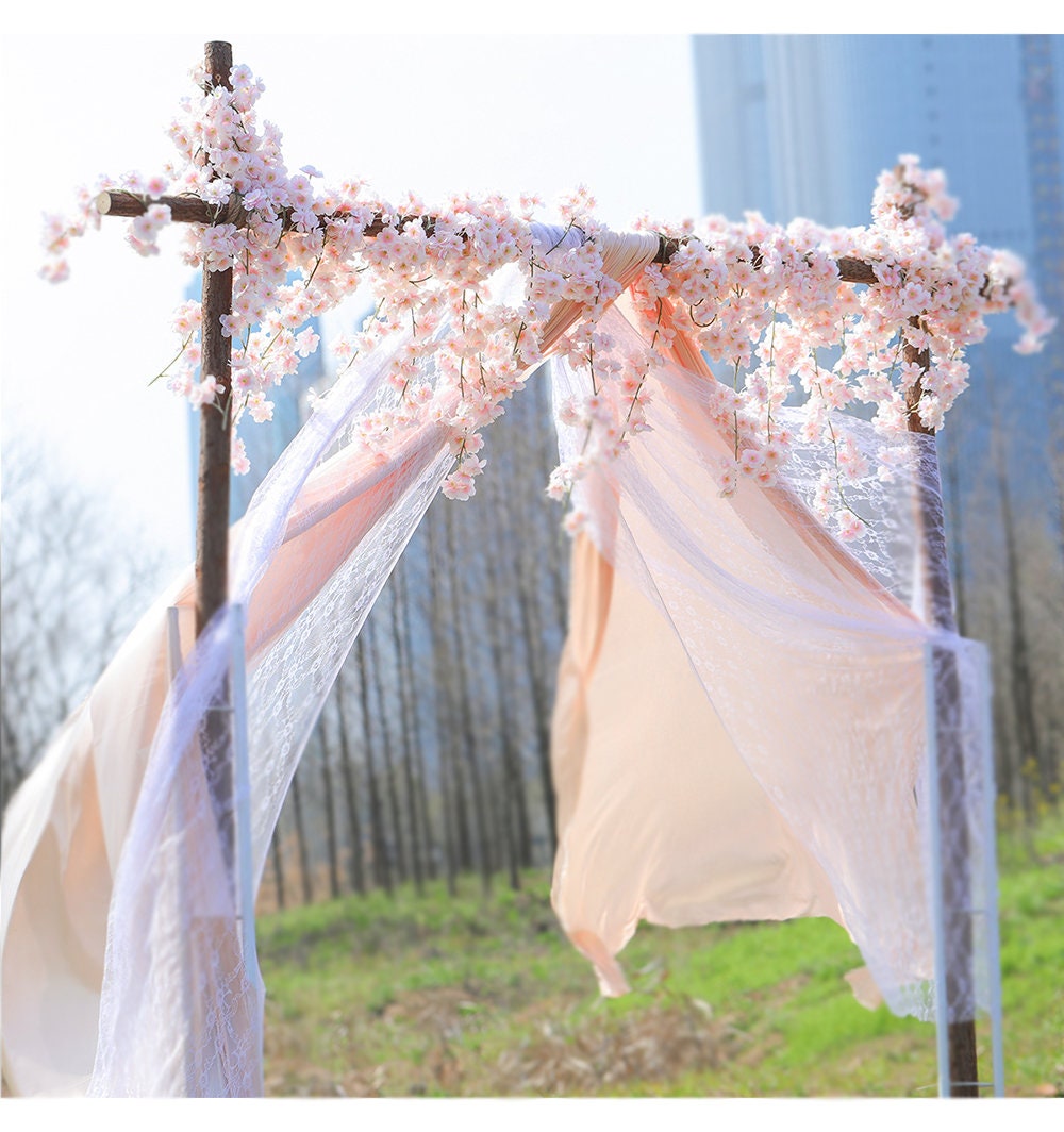 10 pcs 1.8m/70.86" Artifical Cherry Vine Sakura Blossom Rattan For Outdoor Wedding Arrangement Arch Decor Party Table Decor Special Event
