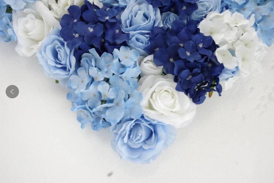 Navy Blue Silk Hydrangea Roses Flower Wall For Wedding Photography Backdrop Special Event Arrangement Decor Floral Panels 40*60cm