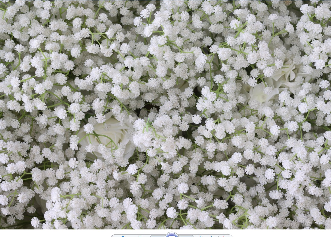 High Quality White Rose Baby Breaths Mix Flower Wall For Wedding Arrangement Event Photography Backdrop Fabric Rolling Up Curtain Cloth
