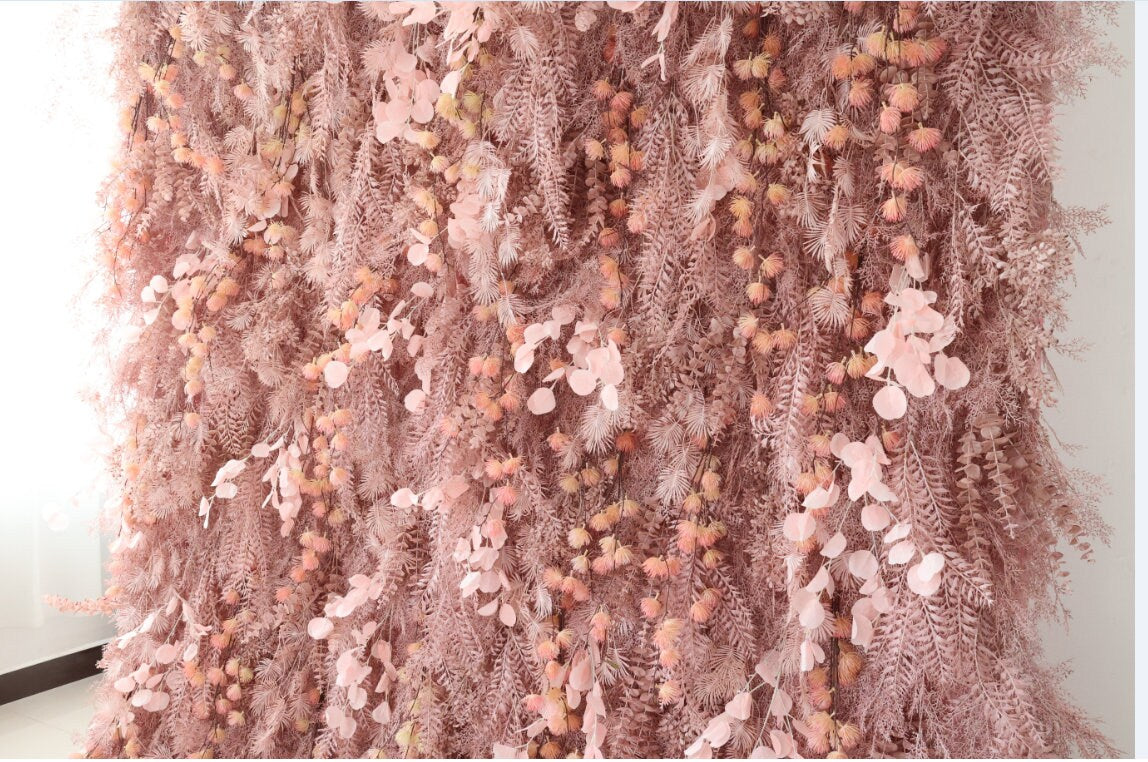New Design Misty Smog Pampas Wall For Wedding Arrangement Event Salon Party Photography Backdrop Fabric Rolling Up Curtain Fabric Cloth
