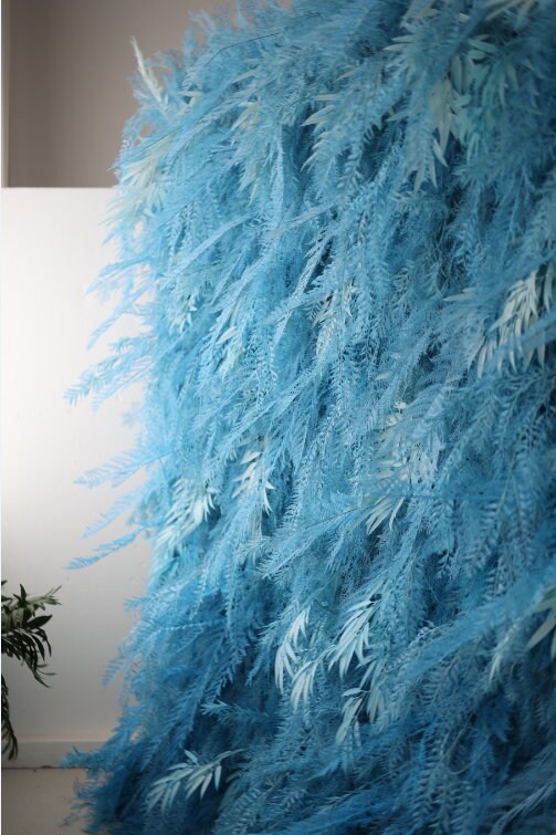 Gradual Blue Misty Smog Pampas Wall For Wedding Arrangement Event Salon Party Photography Backdrop Fabric Rolling Up Curtain Fabric Cloth