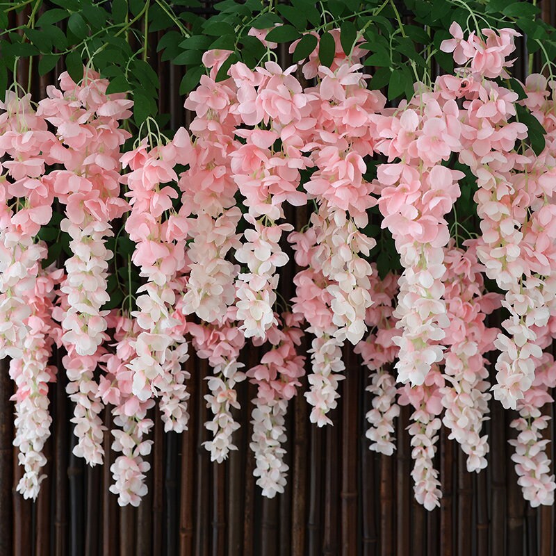 Artifical Simulate the giant wisteria flower of Abreu Vine Garland Hanging Flowers For Outdoor Wedding Ceremony Arch Floral Decoration