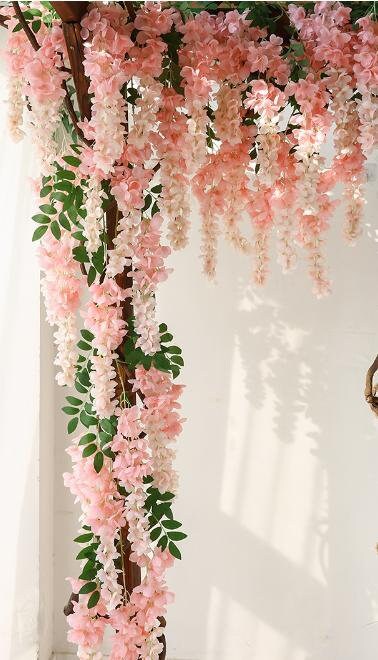 Artifical Simulate the giant wisteria flower of Abreu Vine Garland Hanging Flowers For Outdoor Wedding Ceremony Arch Floral Decoration