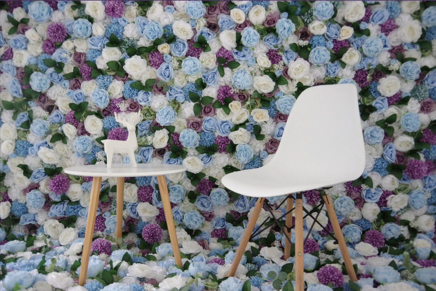 New Design Blue Floral Wall For Wedding Photography Backdrop Special Event Salon Party Arrangement Fabric Rolling Up Curtain Fabric Cloth