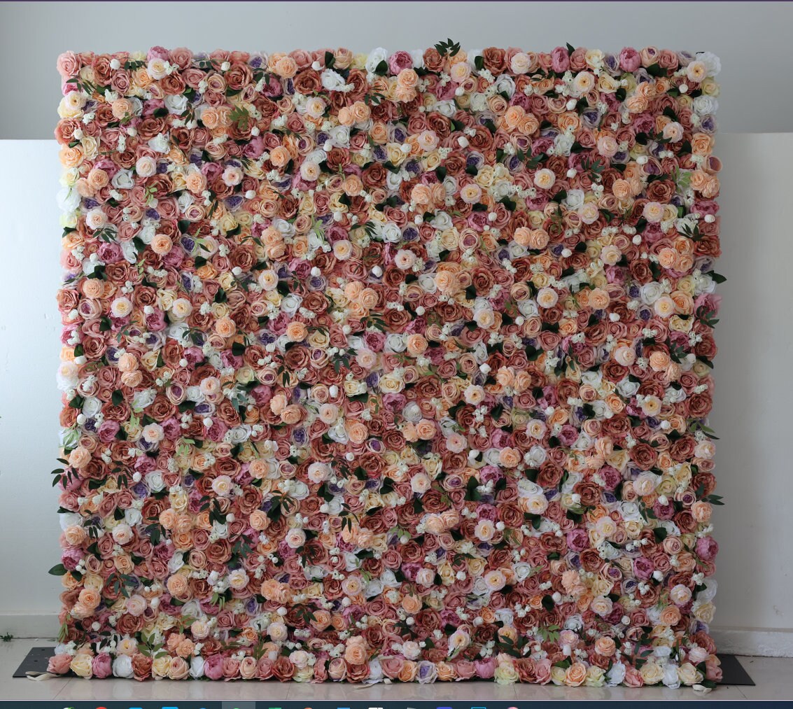 New Design Flower Wall For Wedding Photography Backdrop Special Event Salon Party Arrangement Fabric Rolling Up Curtain Fabric Cloth