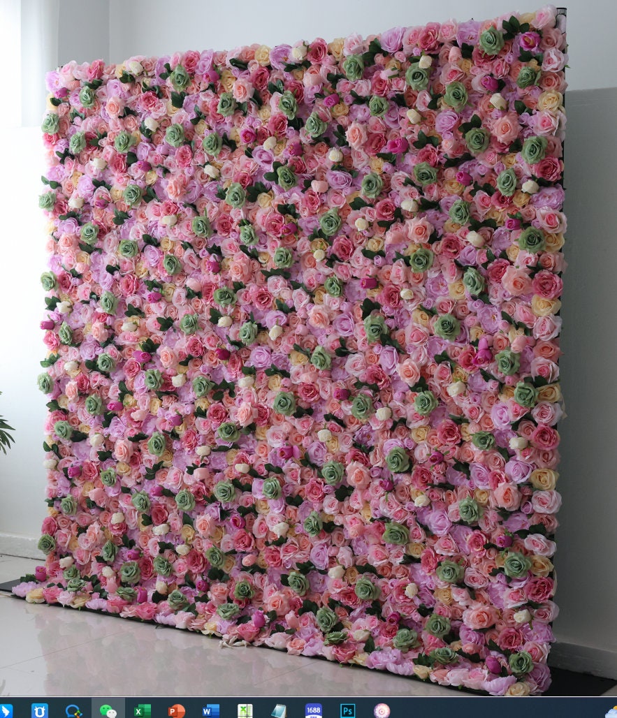 Blush Pink Floral Wall For Wedding Photography Backdrop Special Event Salon Party Arrangement Fabric Rolling Up Curtain Fabric Cloth