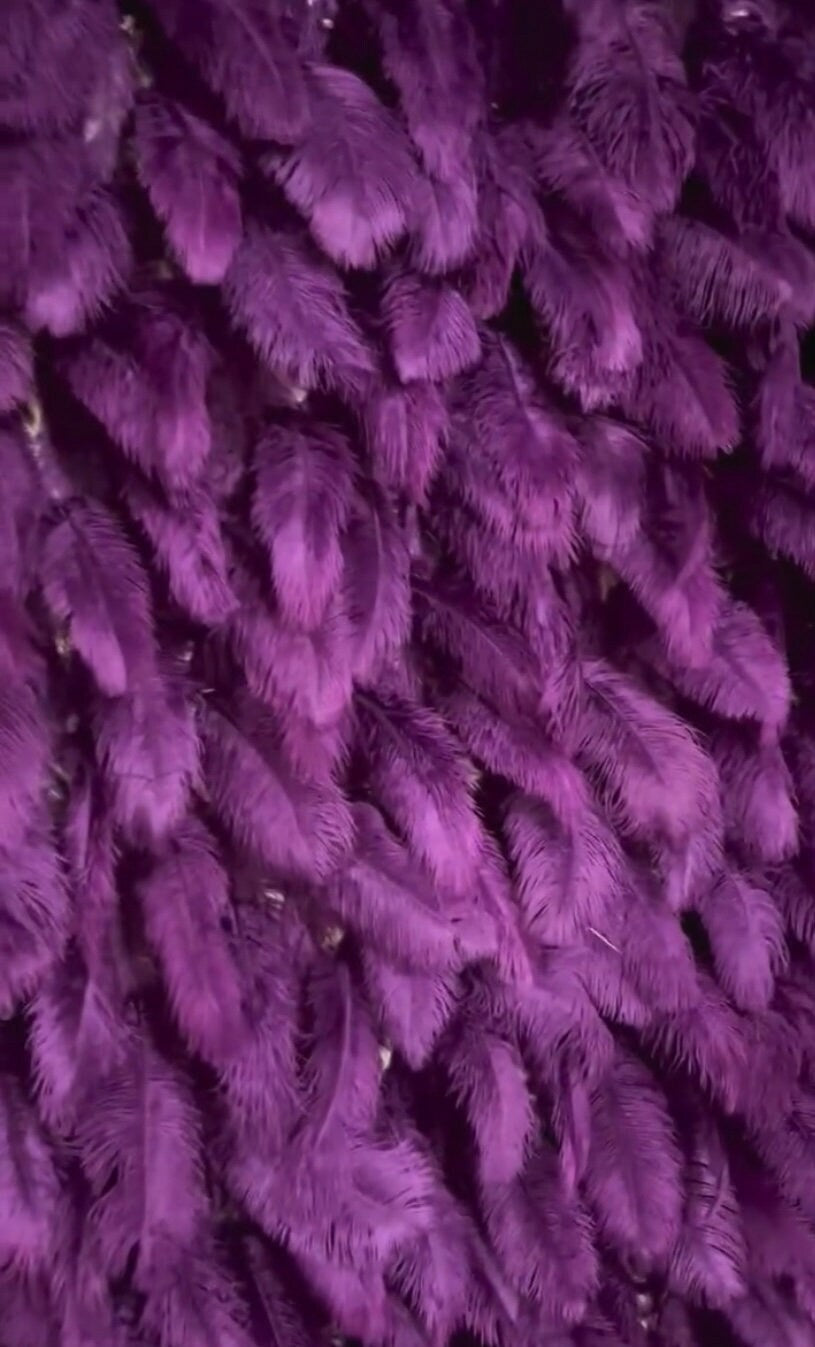New Arrival Voilet/Deep Purple Feather Wall For Wedding Arrangement Salon Party Photography Backdrop Fabric Rolling Up Curtain Cloth