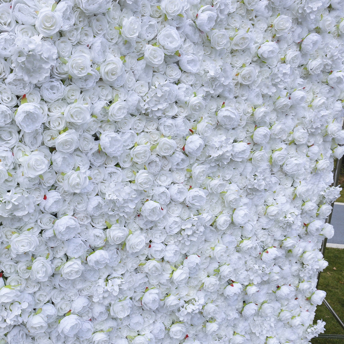 Full White Flower Wall For Wedding Arrangement Bridal Shower Event Salon Party Photography Backdrop Fabric Rolling Up Curtain Fabric Cloth