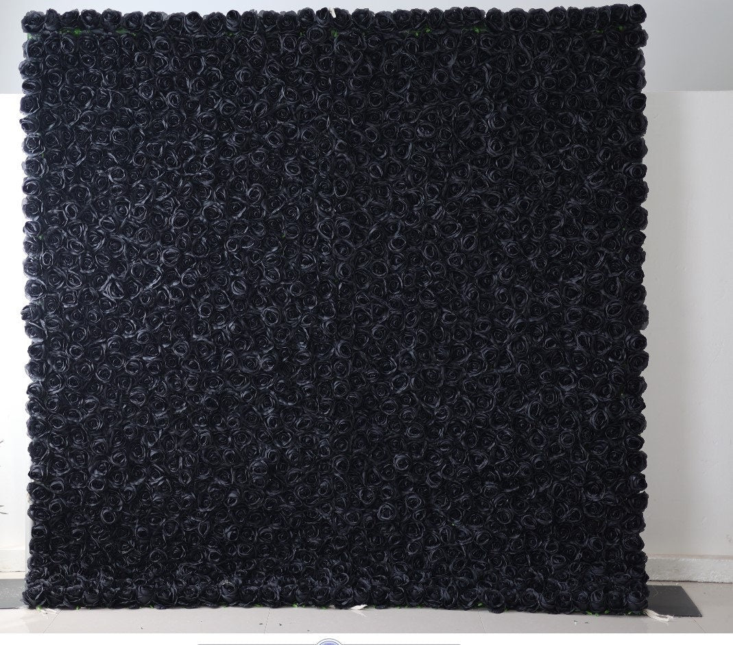 Full Black Flower Wall Black Rose Peony Wall for Wedding Photography Backdrop Special Event Salon Arrangement Decor Floral Panels 40x60cm