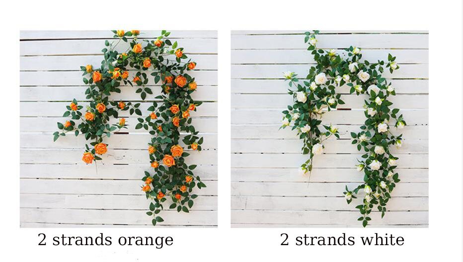 Neue Ankunft 1,75 m/69" künstliche Simulation Rose Rattan für Hausgarten Dekor Blumen im Freien Hochzeit besondere Veranstaltung Arrangement Bogen Dekor