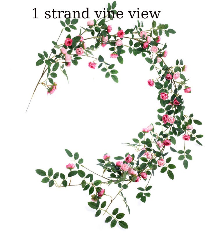 Artifical Simulation Rose Bud Rattan 1.75m/69" For Home Garden Decor Florals Outdoor Wedding Special Event Arrangement Arch Decor