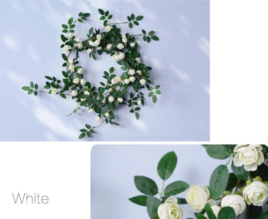 Artifical Simulation Rose Bud Rattan 1.75m/69" For Home Garden Decor Florals Outdoor Wedding Special Event Arrangement Arch Decor
