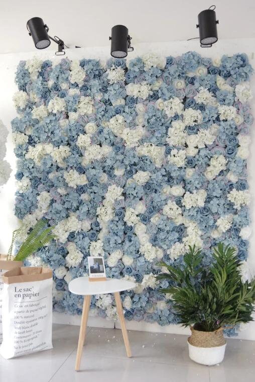 Blue Wedding Flower Wall Panels For Party Special Event Decor Floral Wall Wedding Arrangement Photography Panels 40*60CM