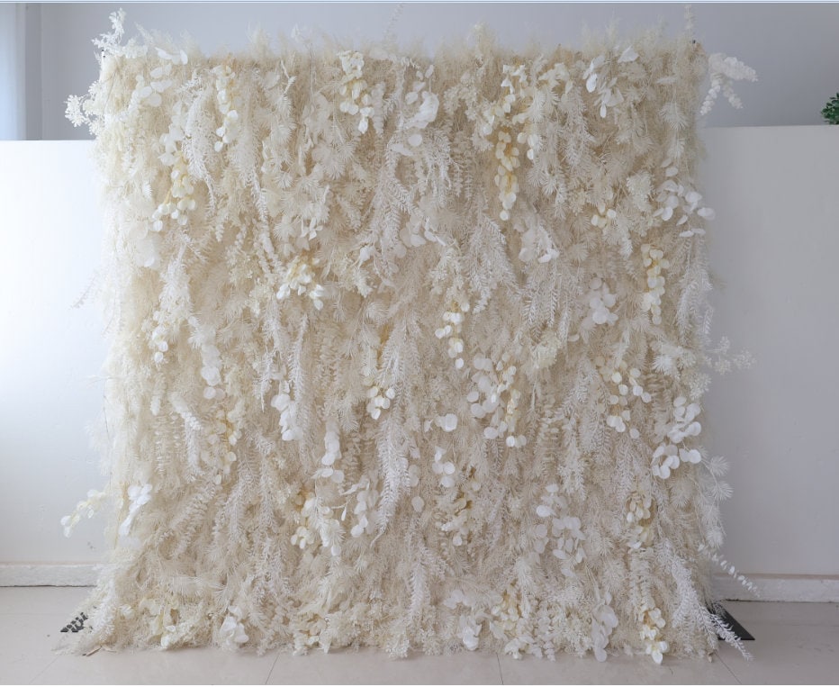 Rude Color Misty Smog Pampas Wall For Wedding Arrangement Event Salon Party Photography Backdrop Fabric Rolling Up Curtain Fabric Cloth
